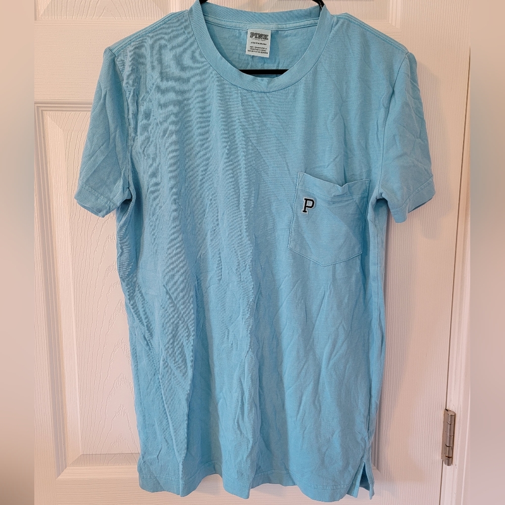 XS PINK Blue T-Shirt with Pocket